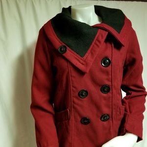 Dollhouse Burgandy Black Collar Size Small Jacket